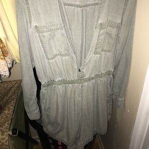 olive green button up romper